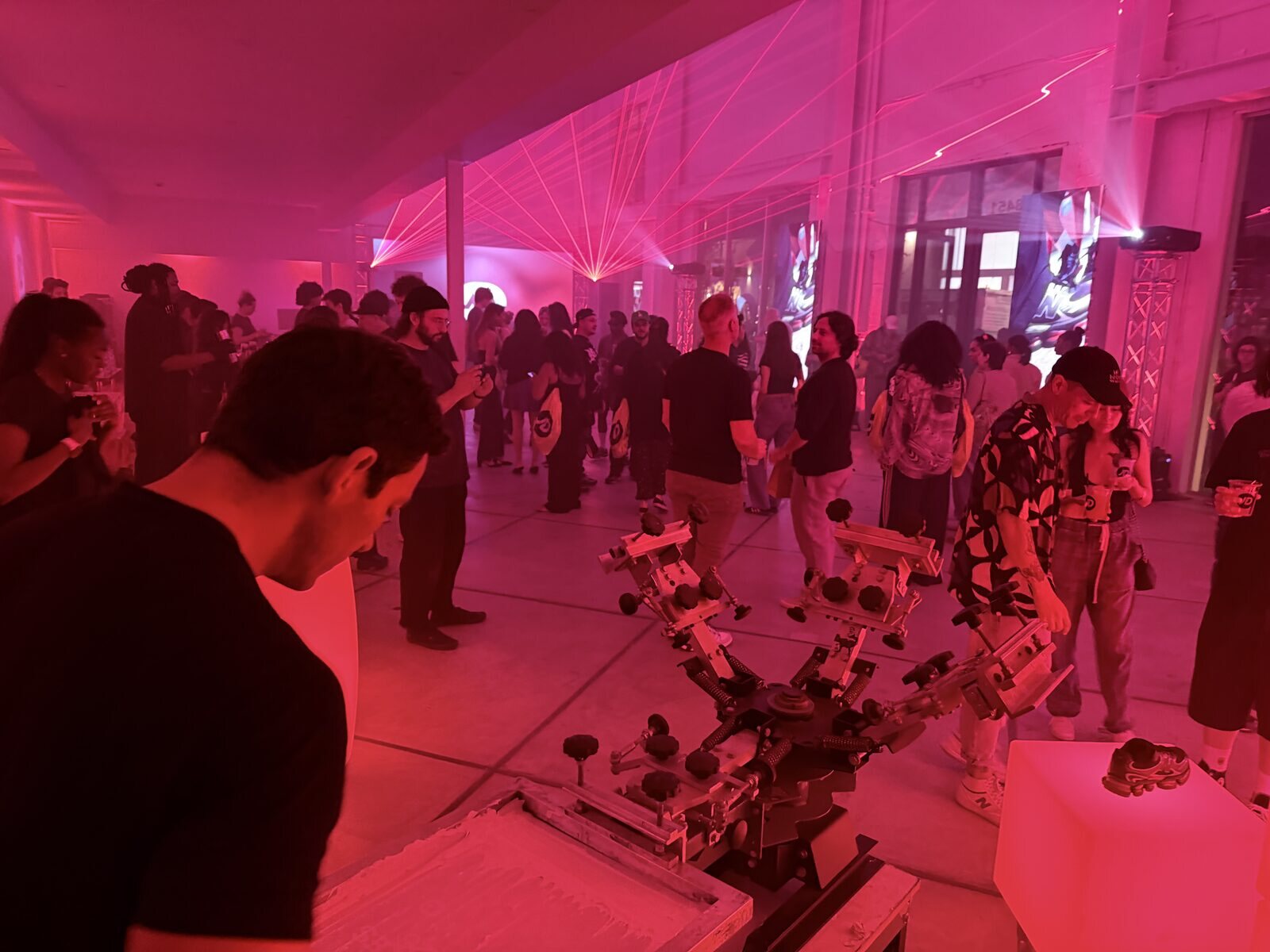 Merch Troop live printing — custom merch, made on site